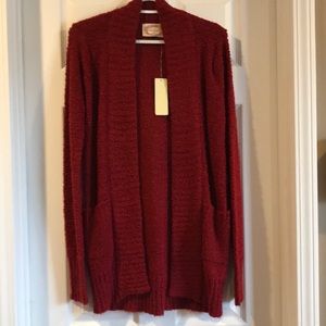 Long open front cardigan